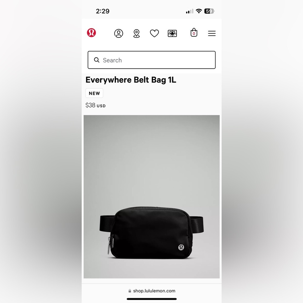 Lululemon Everywhere Belt Bag in Black